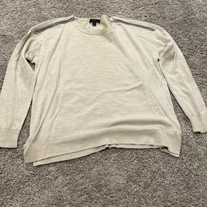 Jcrew cream sweater with zipper detail
